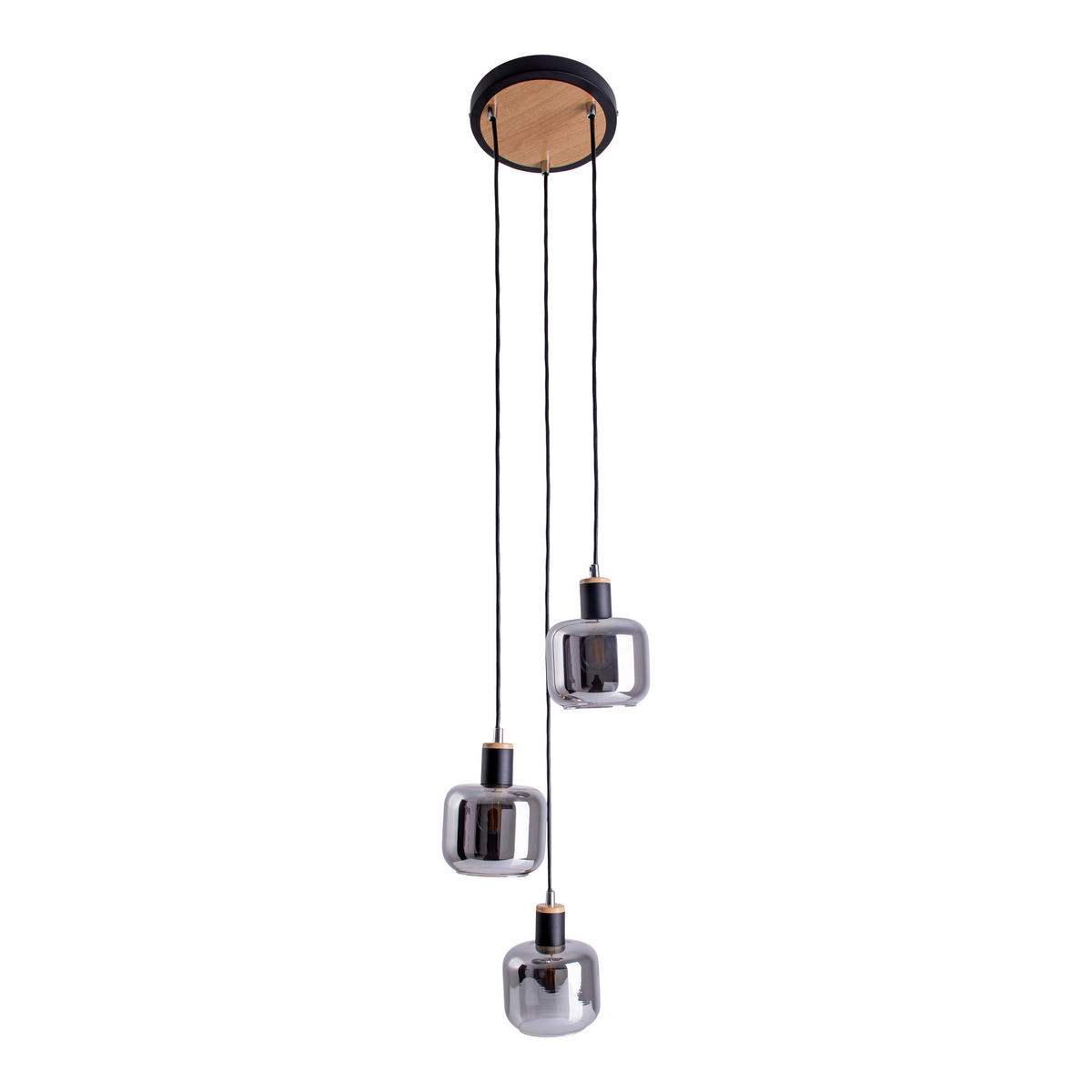 HÄNGELEUCHTE FUMOSO 20/120 cm   - Schwarz, Design, Glas/Metall (20/120cm) - Näve