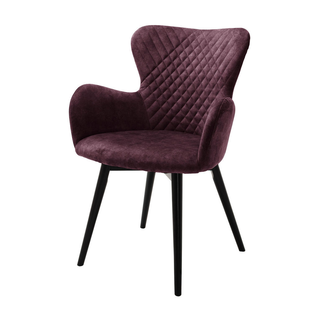 Armlehnstuhl Sarander Bordeaux/schwarz Gepostert