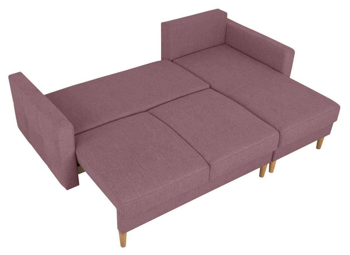 ECKSOFA in Beere  - Beere/Buchefarben, Design, Holz/Textil (223/157cm) - MID.YOU