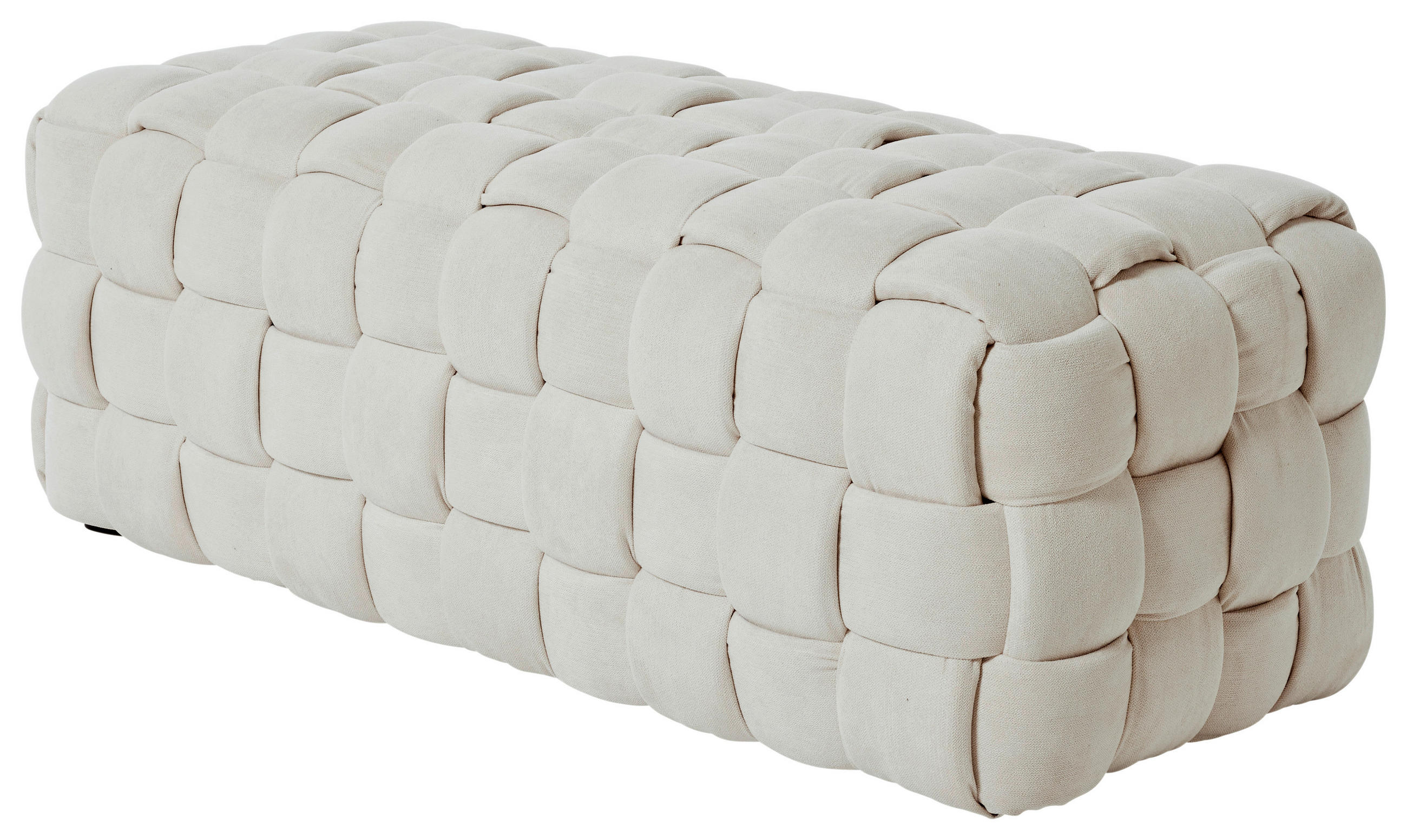 SITZBANK 118/43/50 cm  - Creme, MODERN, Holz/Textil (118/43/50cm)