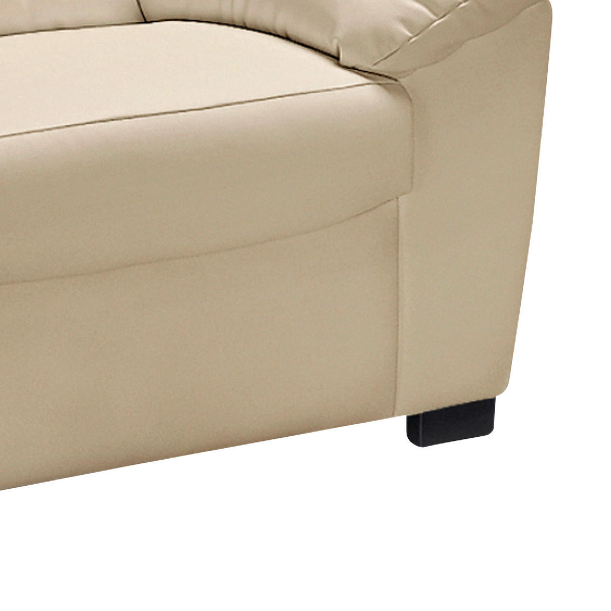 3-SITZER-SOFA Lederlook Beige  - Beige/Schwarz, KONVENTIONELL, Kunststoff/Textil (182/90/90cm) - MID.YOU