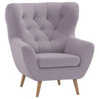 OHRENSESSEL in Flachgewebe Altrosa  - Eichefarben/Beige, Design, Holz/Holzwerkstoff (88/104/92cm) - Stylife