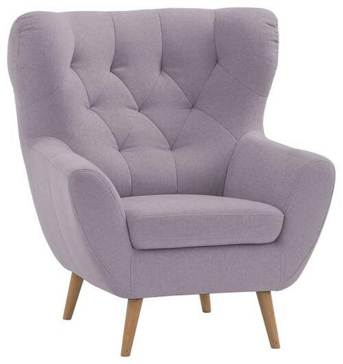 OHRENSESSEL in Flachgewebe Altrosa  - Eichefarben/Beige, Design, Holz/Holzwerkstoff (88/104/92cm) - Stylife