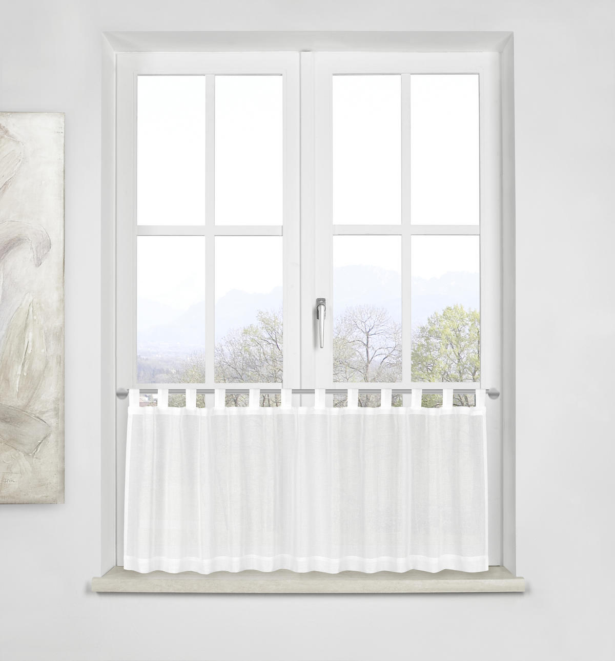 KURZGARDINE    140/50 cm  - Weiß, Basics, Textil (140/50cm) - Esposa