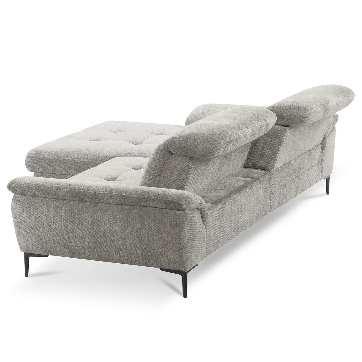ECKSOFA  Webstoff Grau  - Schwarz/Grau, Design, Textil/Metall (195/268cm) - Livetastic