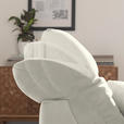 ECKSOFA  in Mikrofaser Weiß Rücken echt, Kopfteilverstellung  265/180 cm  - Chromfarben/Weiß, Design, Textil/Metall (265/180cm) - Carryhome