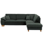 ECKSOFA in Mikrofaser Dunkelgrau  - Wildeiche/Dunkelgrau, Natur, Holz/Textil (286/236cm) - Voleo