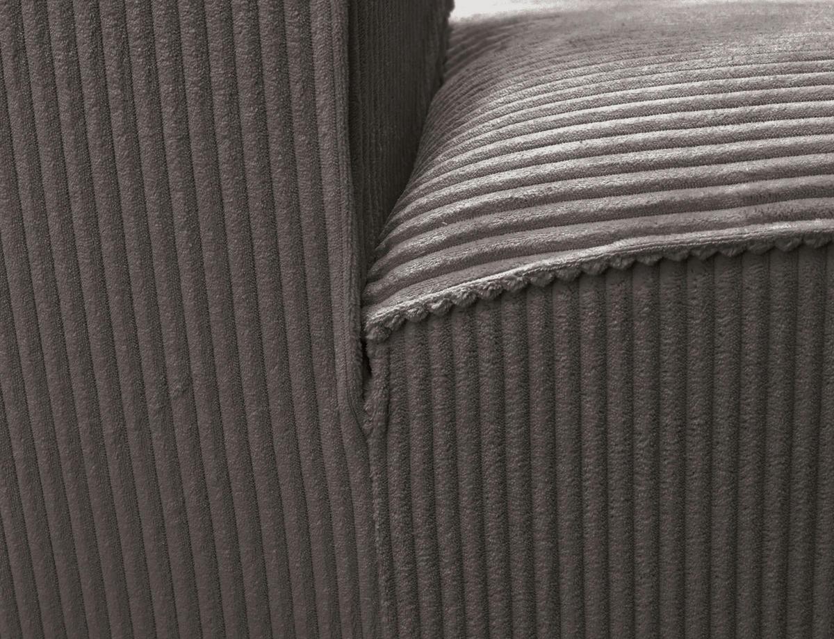 ECKSOFA ANTHONY Braun Cord  - Schwarz/Braun, Design, Kunststoff/Textil (275/163cm) - MID.YOU