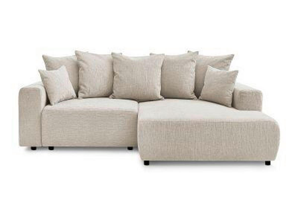ECKSOFA Ottomane rechts  ATILLA Beige Struktur  - Beige/Schwarz, MODERN, Kunststoff/Textil (244/149cm)