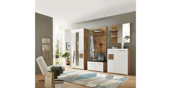 SCHUHSCHRANK  in 80/101/37 cm  - Eichefarben/Silberfarben, KONVENTIONELL, Holzwerkstoff/Kunststoff (80/101/37cm) - Voleo