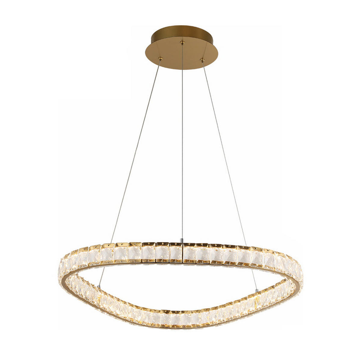 LED FÜGGŐLÁMPA  - aranyszínű/átlátszó, Basics, üveg/fém (120/60/60cm)