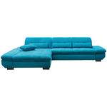 ECKSOFA  in Mikrofaser Türkis  204/341 cm  - Türkis/Schwarz, Design, Textil/Metall (204/341cm) - Xora