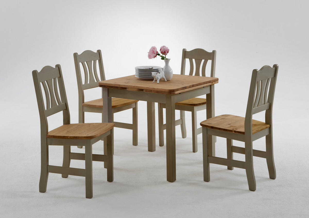 STUHL Grau, Laugenfarbig Kiefer massiv  - Laugenfarbig/Grau, ROMANTIK / LANDHAUS, Holz (44/92/45cm) - Boxxx