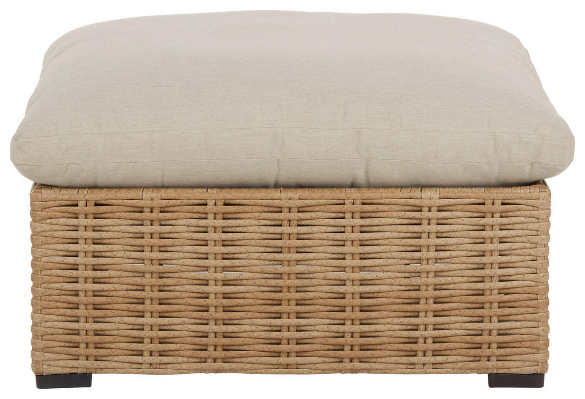 LOUNGEHOCKER 90/36/78 cm Aluminium  - Beige/Schwarz, ROMANTIK / LANDHAUS, Kunststoff/Textil (90/36/78cm) - Ambia Garden