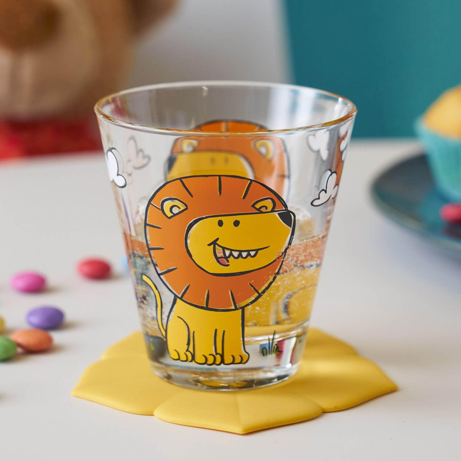 DĚTSKÁ SKLENICE - oranžová/průhledné, Trend, sklo (215ml) - Leonardo