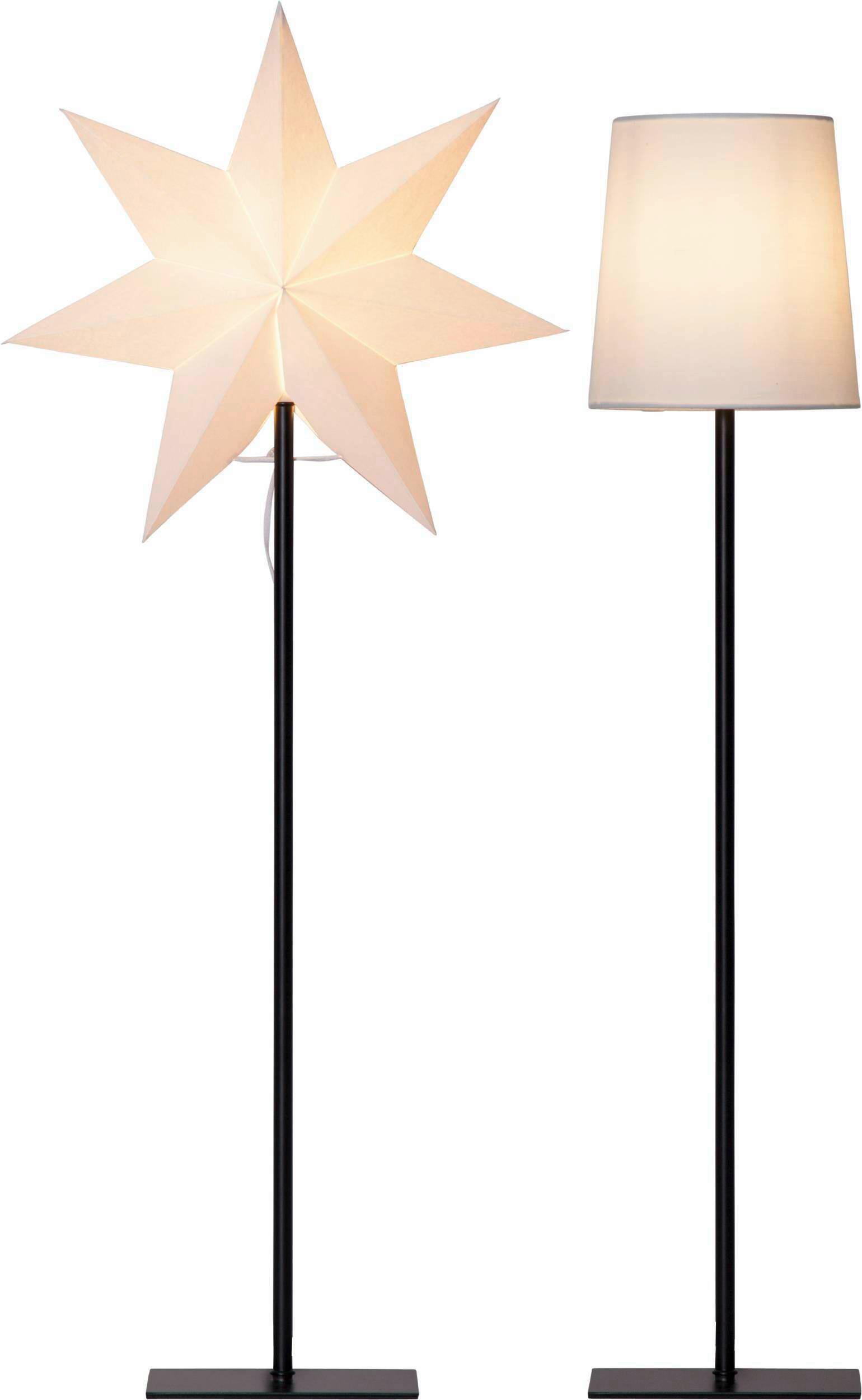 STEHLEUCHTE 35/15/85 cm    - Schwarz/Weiß, Basics, Papier/Textil (35/15/85cm) - Eglo