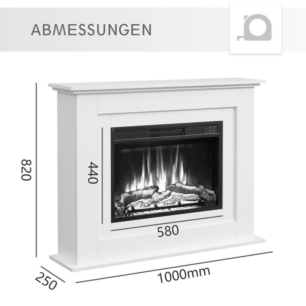 ELEKTROKAMIN - Weiß, Basics, Holz (100/82/25cm)