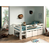 SPIELBETT Bettschublade, Absturzsicherung, Leiter, Rollrost 90/200 cm  in Weiß  - Weiß, MODERN, Holz (90/200cm) - MID.YOU