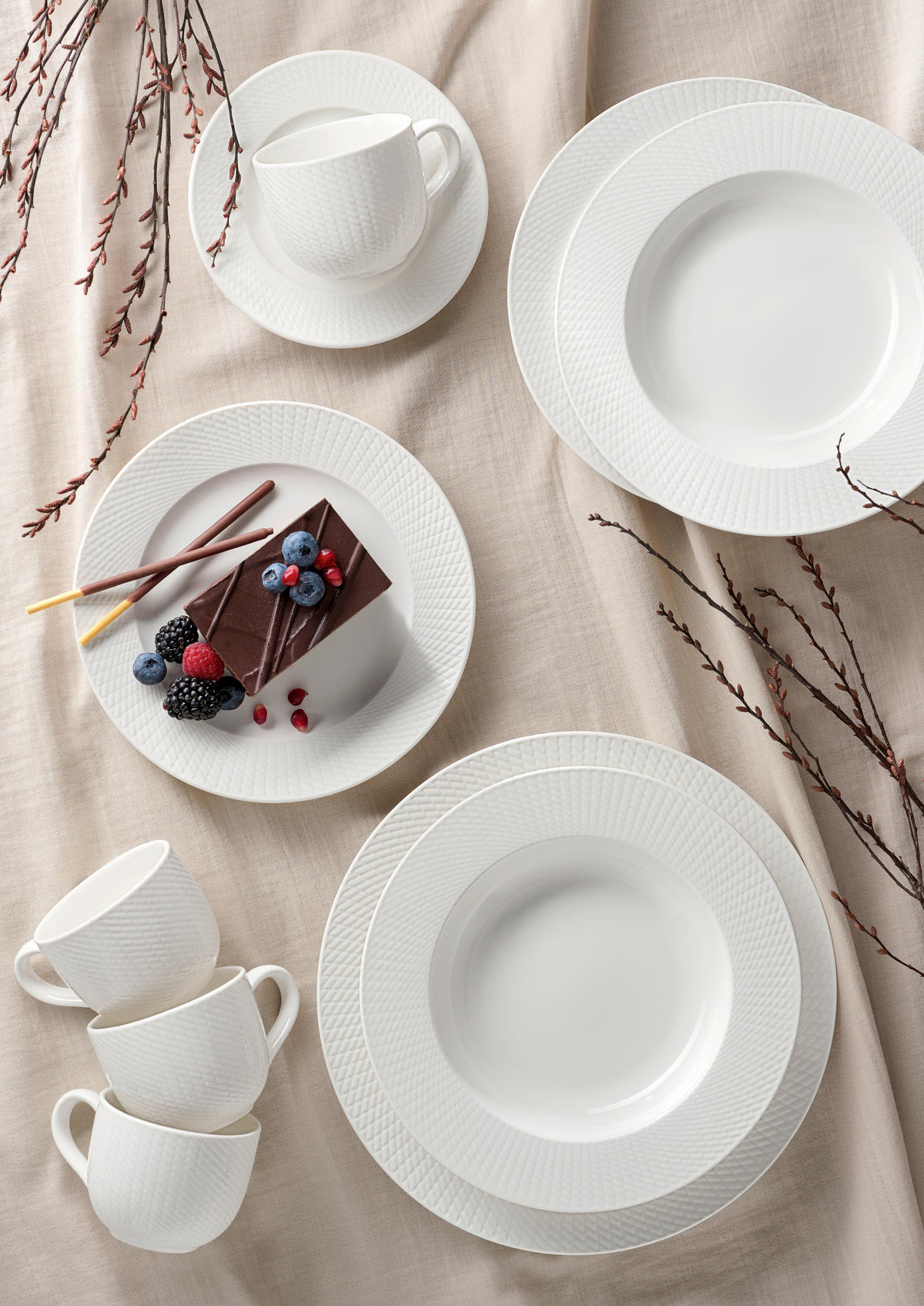KAFFEESERVICE Weiß Saphir 18-teilig  - Weiß, KONVENTIONELL, Keramik (34,5/18,5/22,5cm) - Ritzenhoff Breker