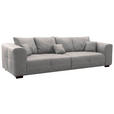 BIGSOFA Flachgewebe Hellgrau  - Beige/Hellgrau, KONVENTIONELL, Holz/Textil (287/69/108cm) - Cantus