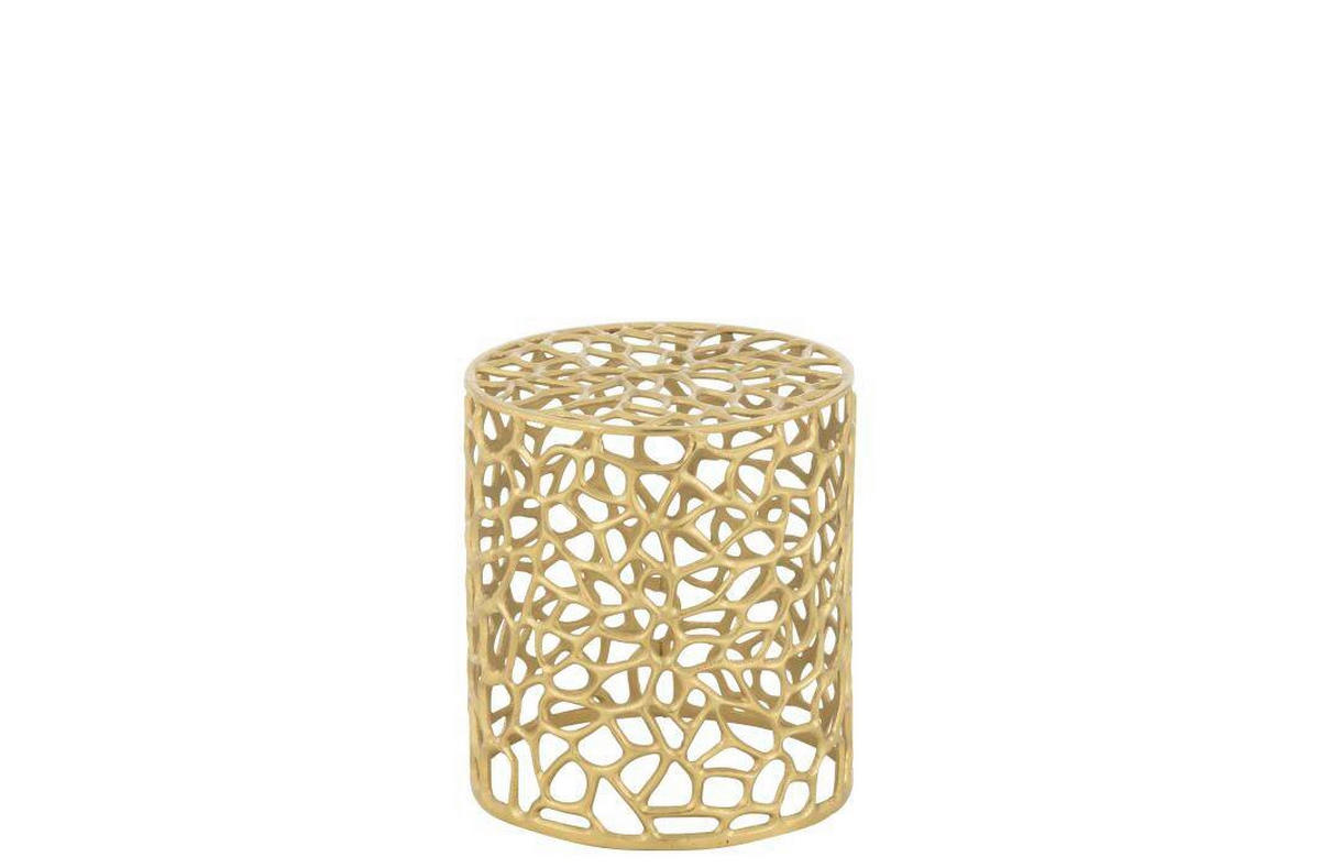 HOCKER in Metall Goldfarben  - Goldfarben, Basics, Metall (34/34/38cm)