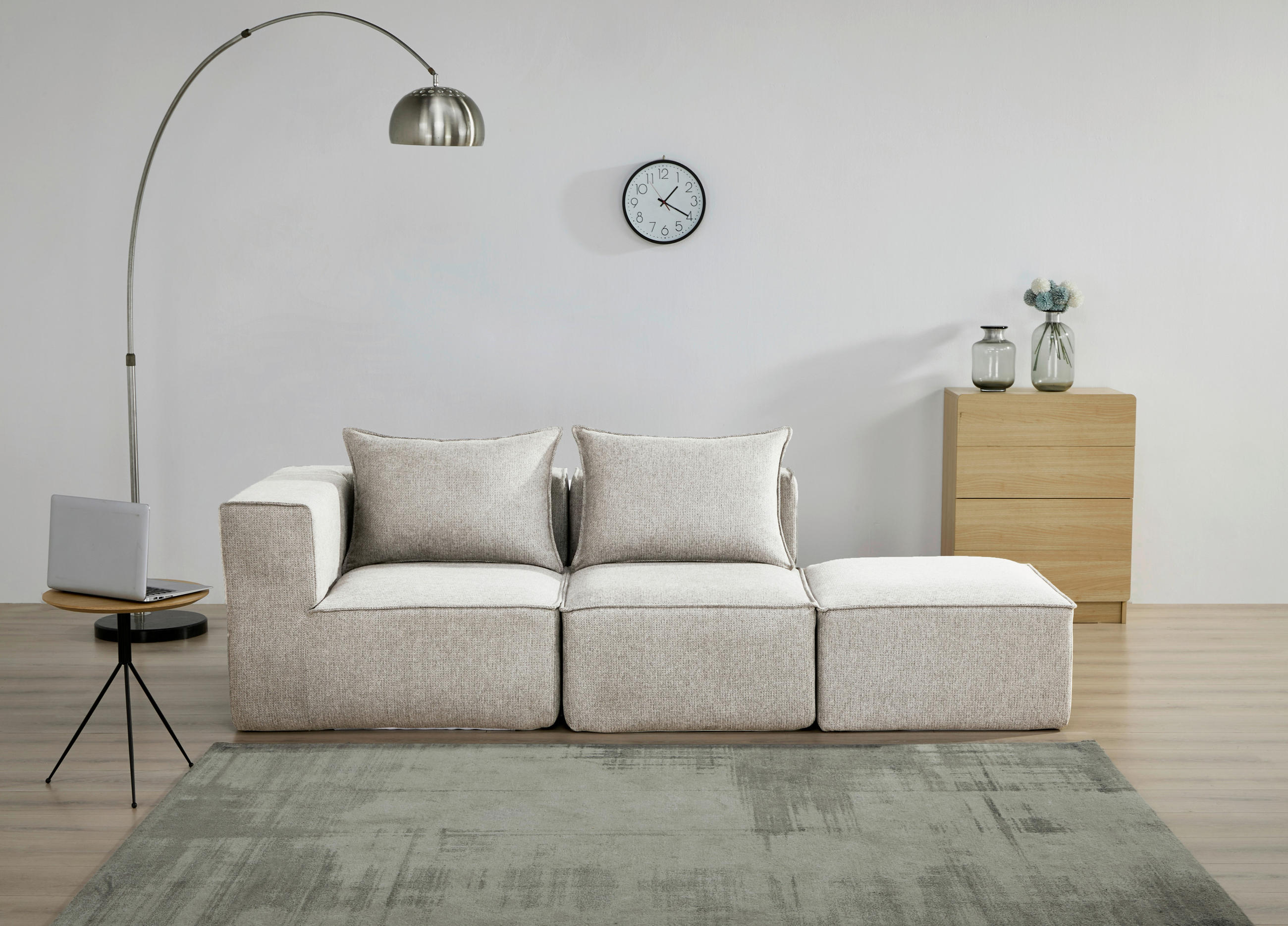 SOFAELEMENT in Webstoff Naturfarben  - Naturfarben, Design, Kunststoff/Textil (71/80/90cm) - Carryhome
