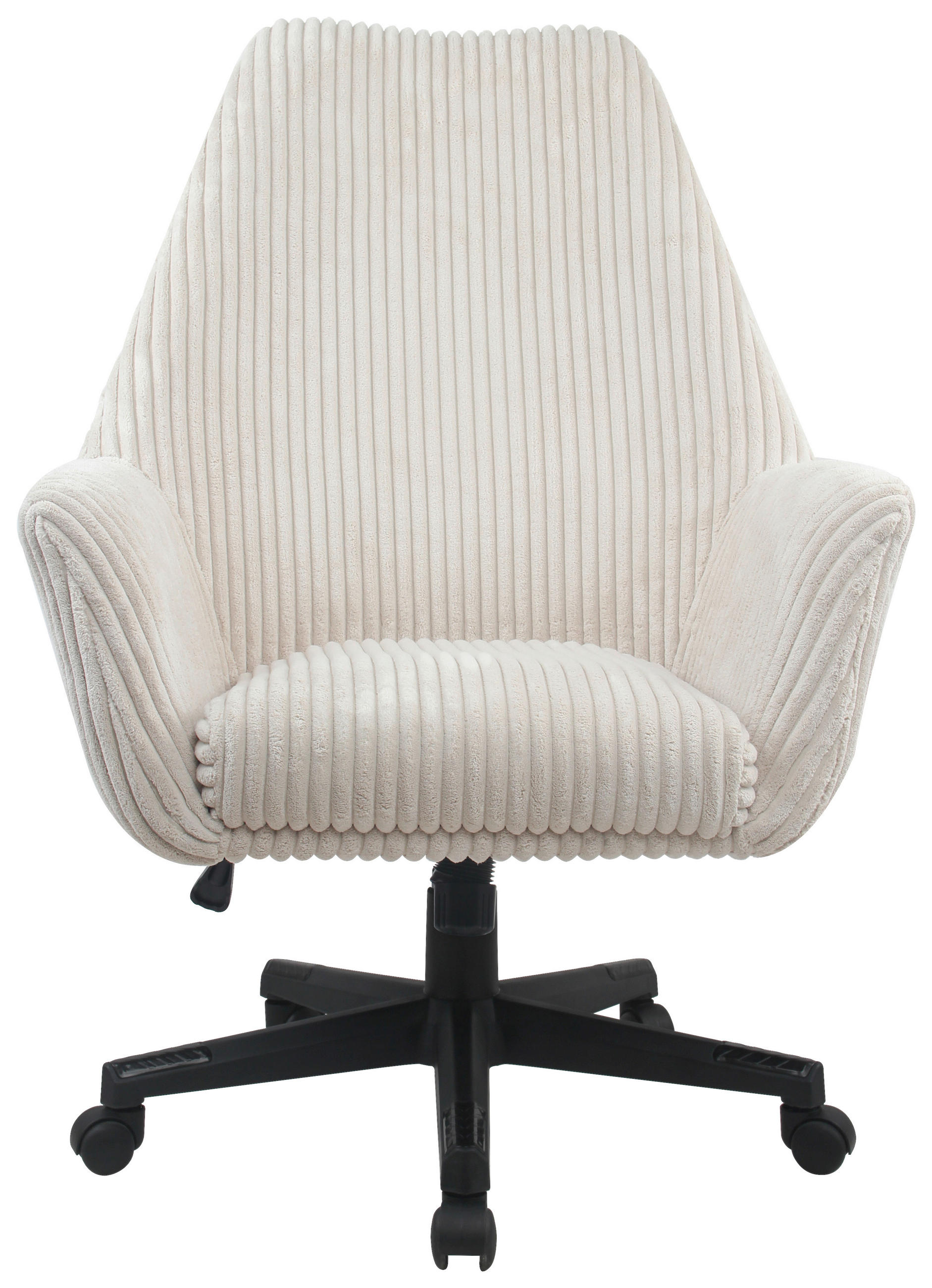 DREHSTUHL  in Cord Creme  - Creme/Schwarz, Modern, Kunststoff/Textil (66/137/68cm) - MID.YOU