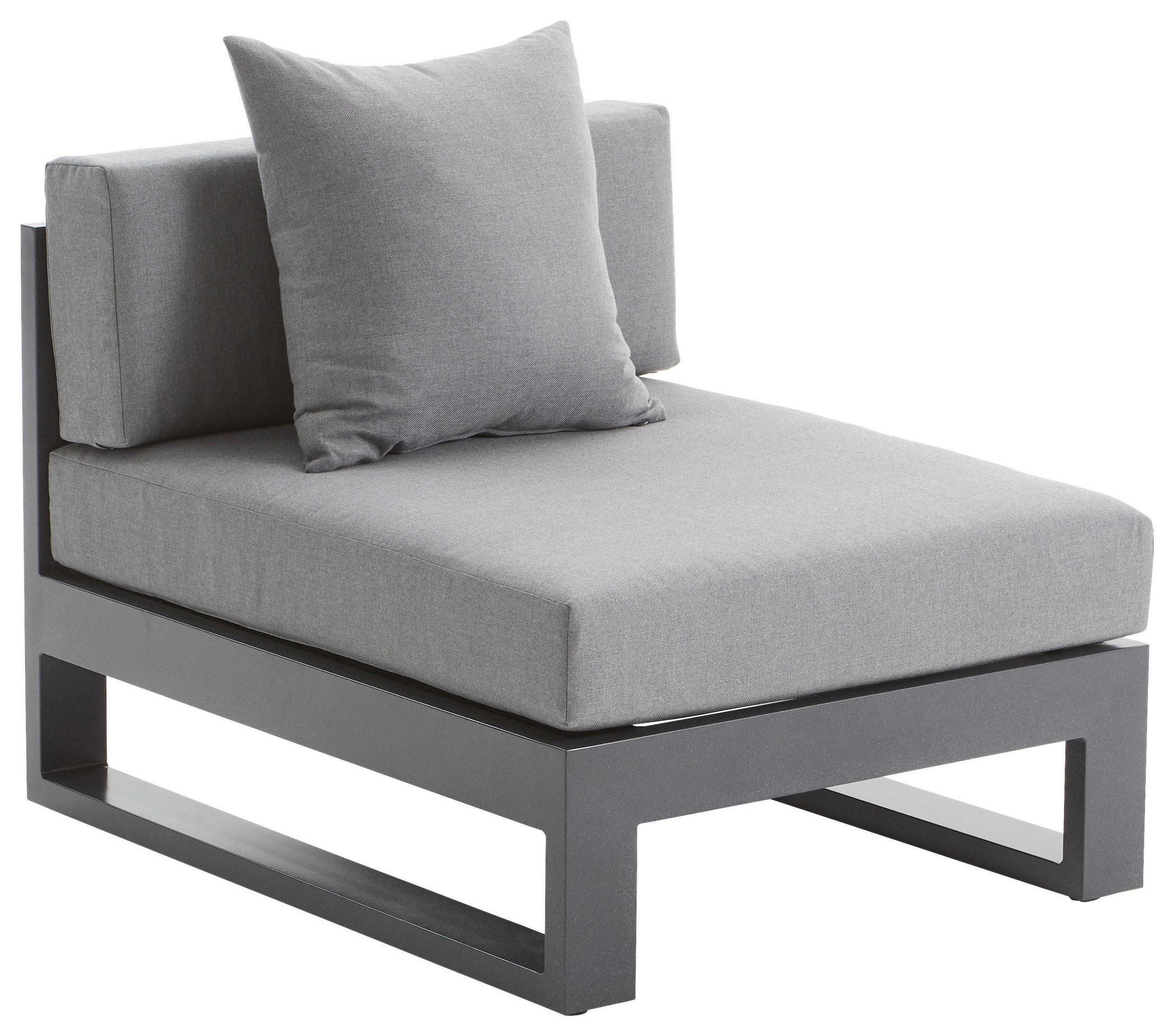 LOUNGEMITTELTEIL  - Anthrazit, Design, Textil/Metall (70/60/90cm) - Amatio