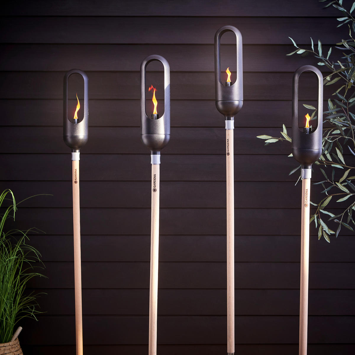 CLICK UP STIEL  - Silberfarben/Braun, Basics, Holz/Metall (116,8/3,3/3,3cm) - Gardena