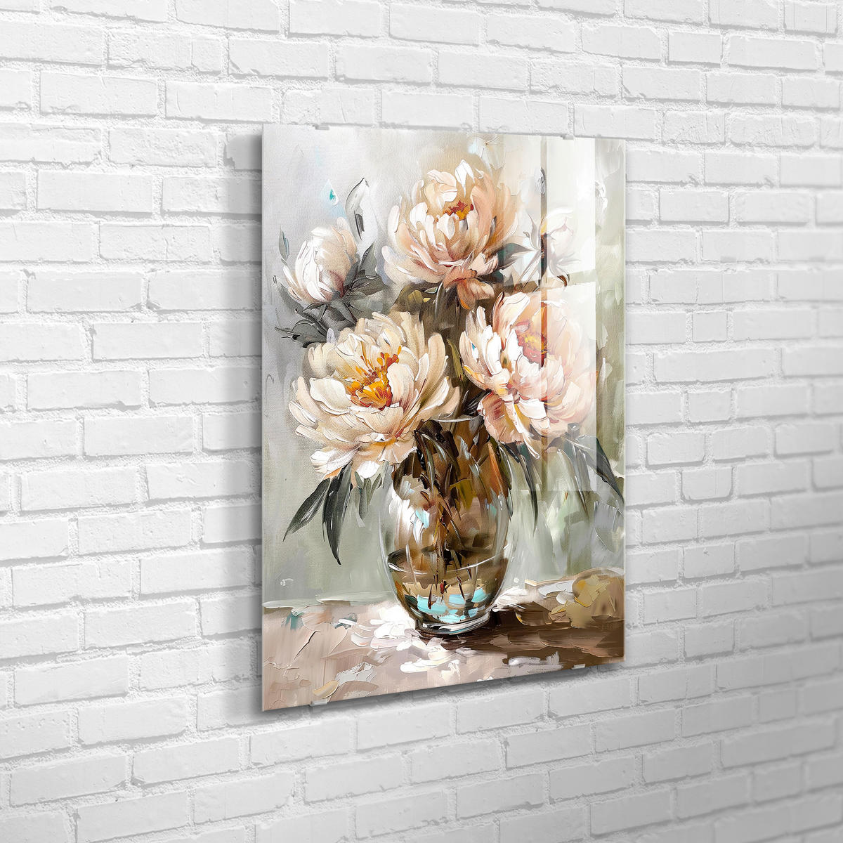 SKLENENÝ OBRAZ, kvety, 80/120 cm  - viacfarebná/pink, Basics, plast/papier (80/120cm) - Monee
