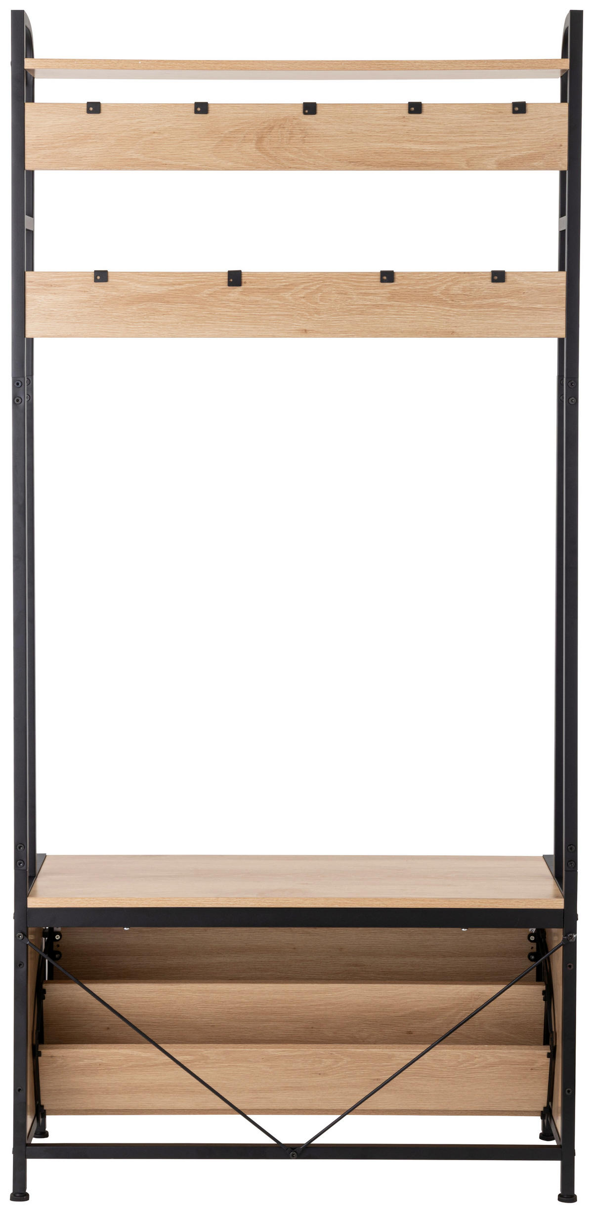 GARDEROBE  in 85/180/30 cm  - Eichefarben/Schwarz, Design, Holzwerkstoff/Metall (85/180/30cm) - MID.YOU