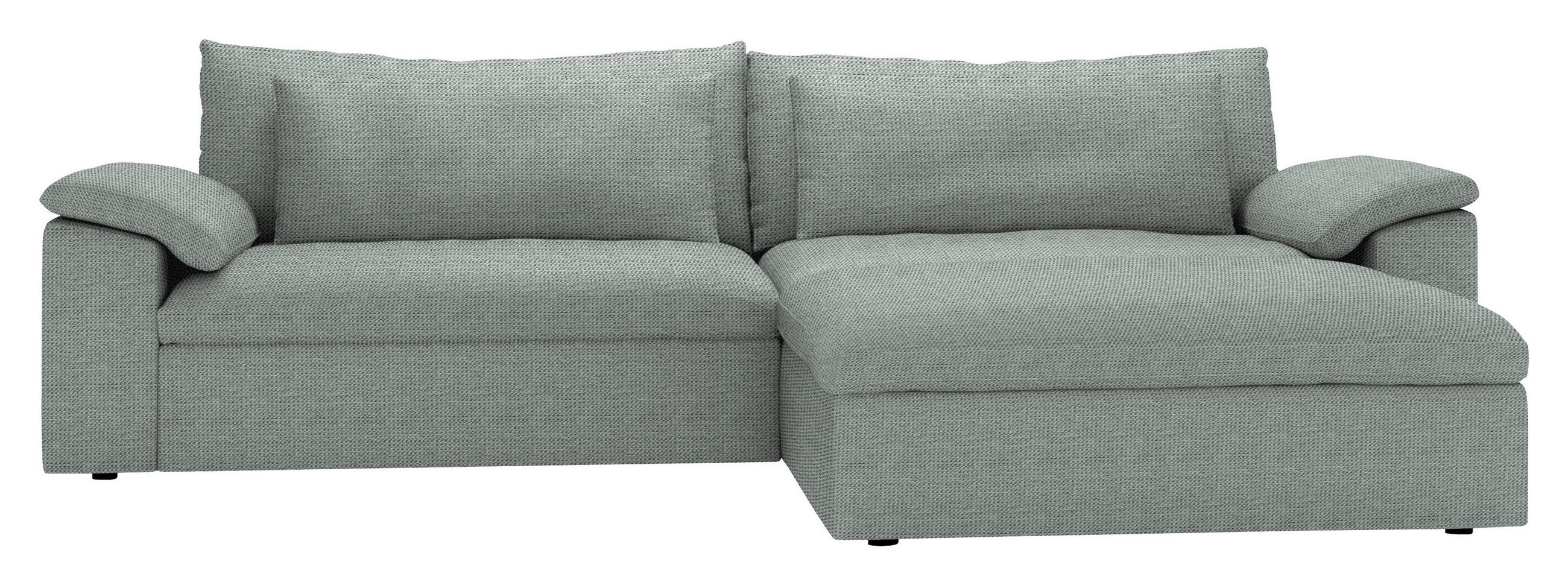 ECKSOFA  Chenille Grau  - Schwarz/Grau, Modern, Kunststoff/Textil (306/198cm) - Carryhome
