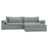 ECKSOFA  Chenille Grau  - Schwarz/Grau, Modern, Kunststoff/Textil (306/198cm) - Carryhome