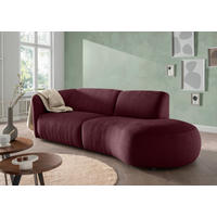 ECKSOFA Jesi Bordeaux Mikrofaser  - Bordeaux/Schwarz, MODERN, Kunststoff/Textil (238/107cm) - Livetastic