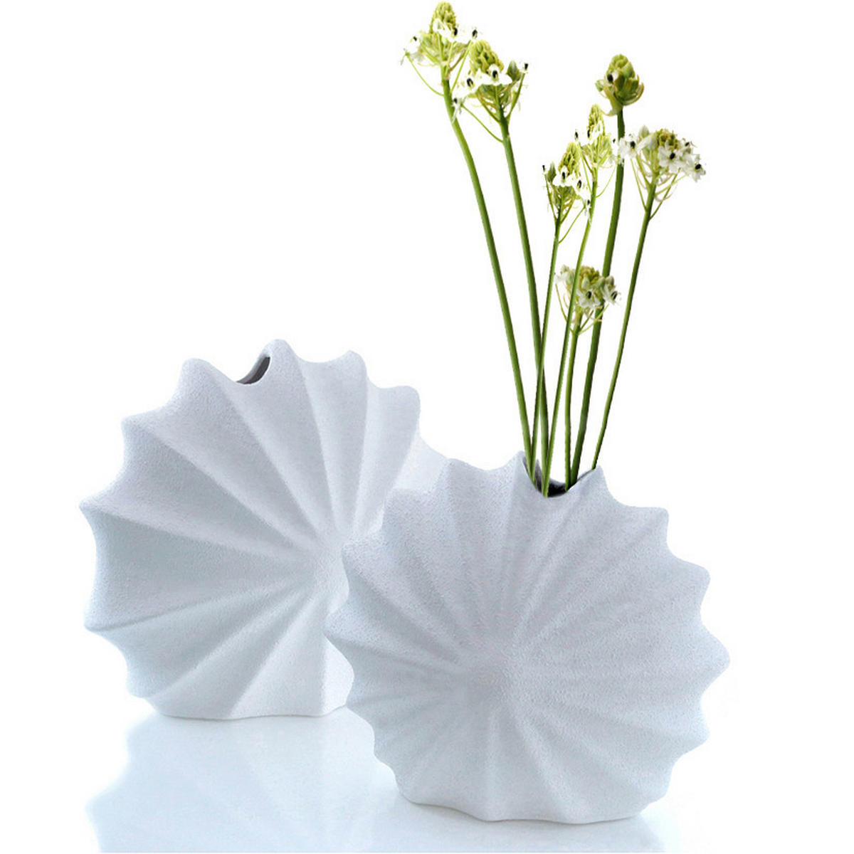 VASE 24 cm  - Weiß, Basics, Keramik (24cm)