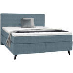 BOXSPRINGBETT 180/200 cm  in Blau  - Blau/Schwarz, KONVENTIONELL, Holz/Textil (180/200cm) - Voleo