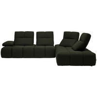 ECKSOFA in Struktur Olivgrün  - Schwarz/Olivgrün, Design, Kunststoff/Textil (313/233cm) - Emilio Belluti