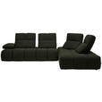 ECKSOFA in Struktur Olivgrün  313/233 cm  - Schwarz/Olivgrün, Design, Kunststoff/Textil (313/233cm) - Emilio Belluti