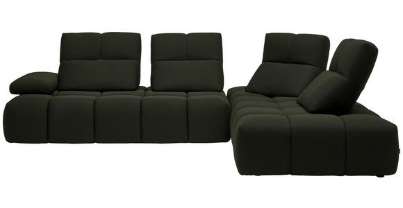 ECKSOFA in Struktur Olivgrün 313/233 cm - Schwarz/Olivgrün, Design, Kunststoff/Textil (313/233cm) - Emilio Belluti
