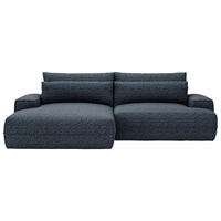 ECKSOFA in Struktur Blau  - Blau/Schwarz, Design, Kunststoff/Textil (156/272cm) - Livetastic