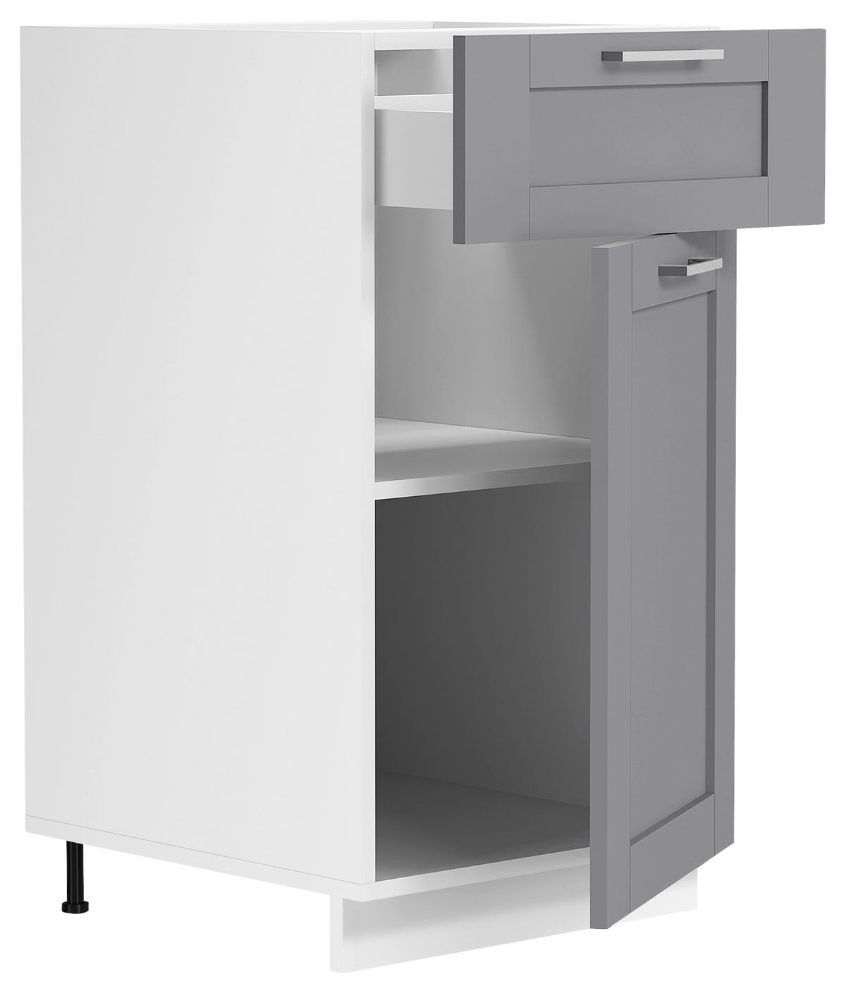 KÜCHENUNTERSCHRANK 40/82/46 cm  in Anthrazit, Weiß  - Anthrazit/Silberfarben, Trend, Holzwerkstoff/Kunststoff (40/82/46cm) - MID.YOU