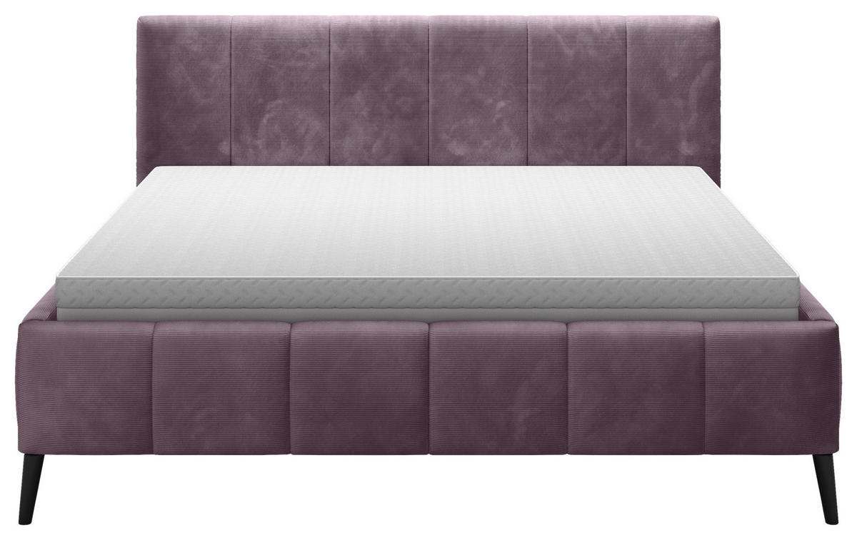 POLSTERBETT 160/200 cm  in Lila  - Lila/Schwarz, Trend, Holz/Textil (160/200cm) - home24