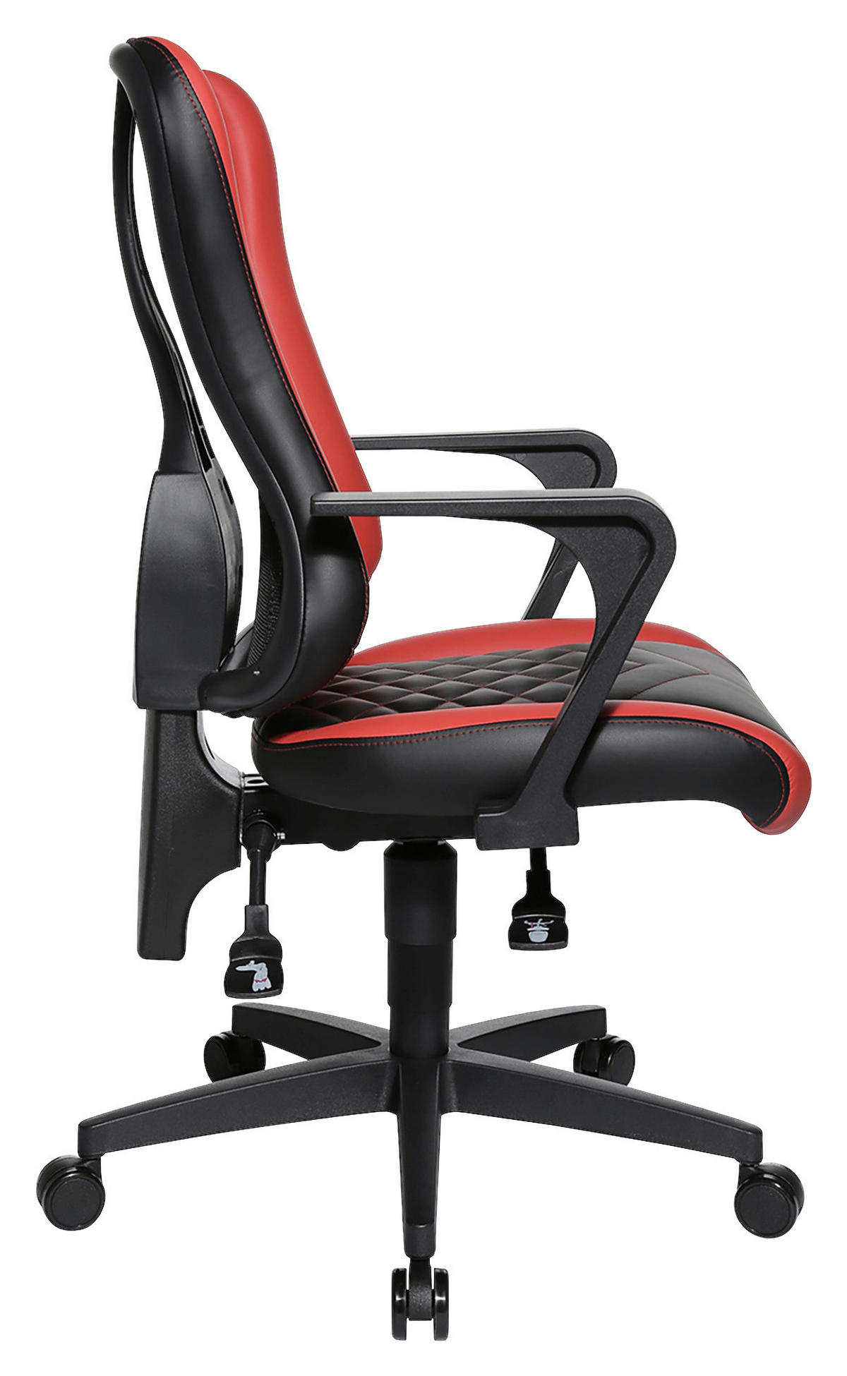 GAMINGSTUHL Rot, Schwarz Kunststoff, Textil   - Rot/Schwarz, Design, Kunststoff/Textil (47,5/99-107/44cm) - Dieter Knoll