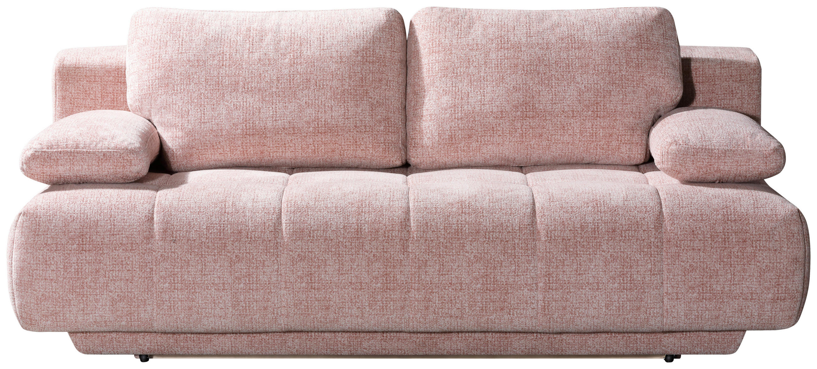 SCHLAFSOFA  mit Bettkasten erhältlich, Stoffauswahl, Schlafen auf Sitzhöhe, Bettfunktion erhältlich Flachgewebe Rosa  - Schwarz/Rosa, Design, Kunststoff/Textil (206/94/106cm) - Novel