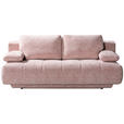 SCHLAFSOFA  in Flachgewebe Rosa  - Schwarz/Rosa, Design, Kunststoff/Textil (206/94/106cm) - Novel