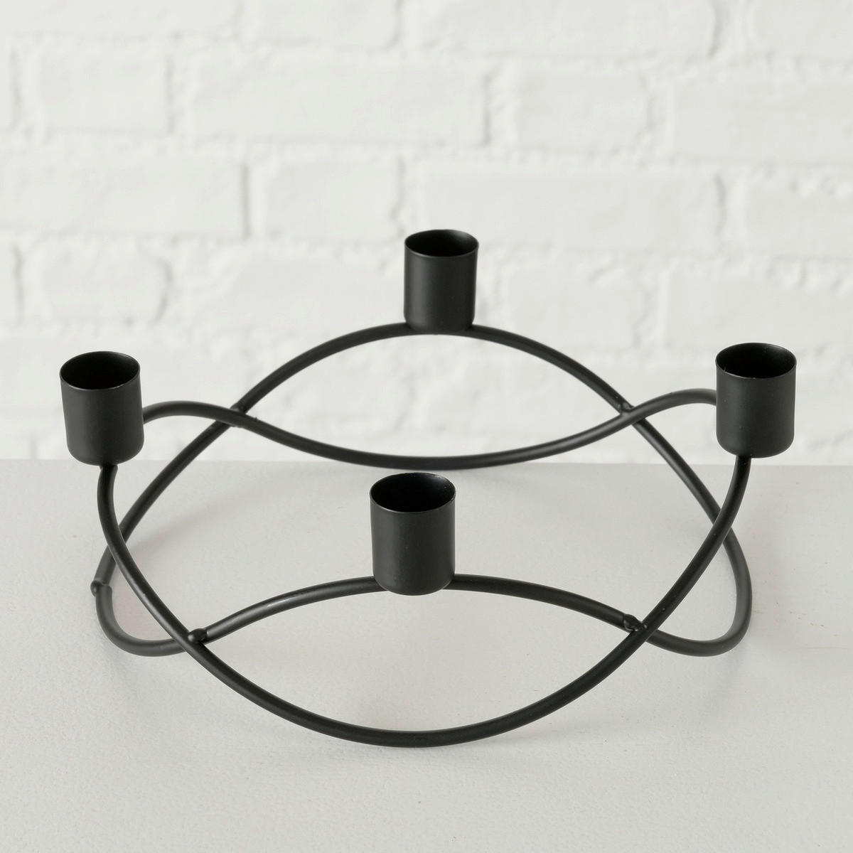 GYERTYATARTÓ - fekete, Basics, fém (22/22/8cm)