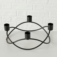 GYERTYATARTÓ - fekete, Basics, fém (22/22/8cm)