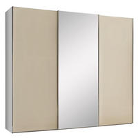 SCHWEBETÜRENSCHRANK 298/222/68 cm 3-türig Sandfarben  - Sandfarben/Chromfarben, Basics, Glas/Holzwerkstoff (298/222/68cm) - Moderano