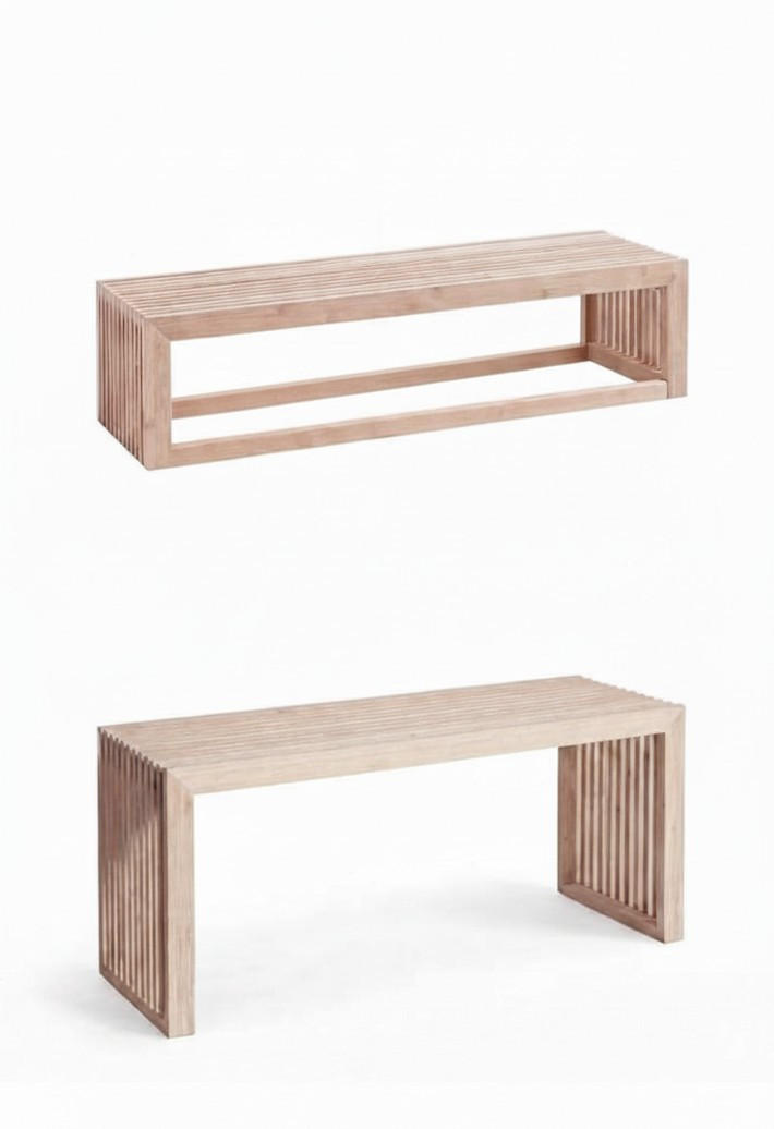 GARDEROBE 2-teilig  in 104/35/43 cm  - Naturfarben, Design, Holz (104/35/43cm) - Livetastic