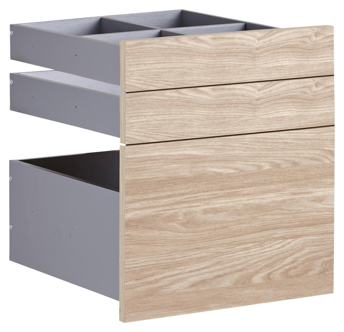 Set De Sertare 45,3/50,3/46,8 cm   - culoare lemn stejar, Konventionell, material pe bază de lemn (45,3/50,3/46,8cm) - Hom`in